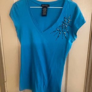 Blue v neck